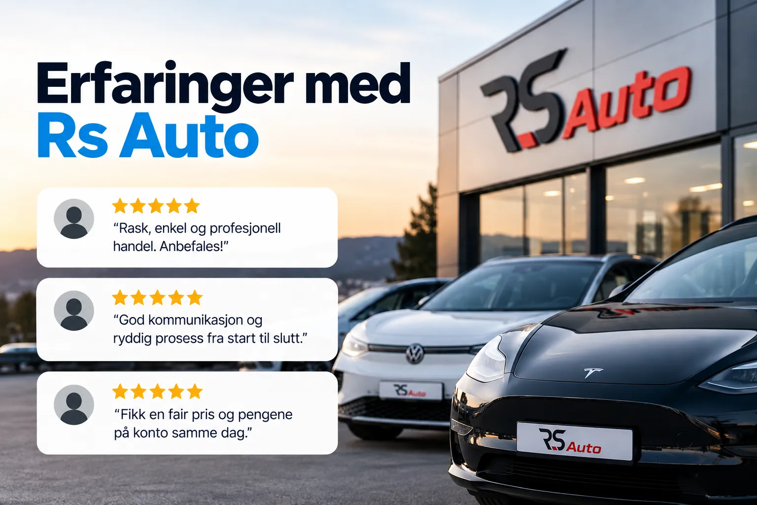 Erfaringer med RS Auto – kundeomtaler foran elbiler utenfor RS Auto