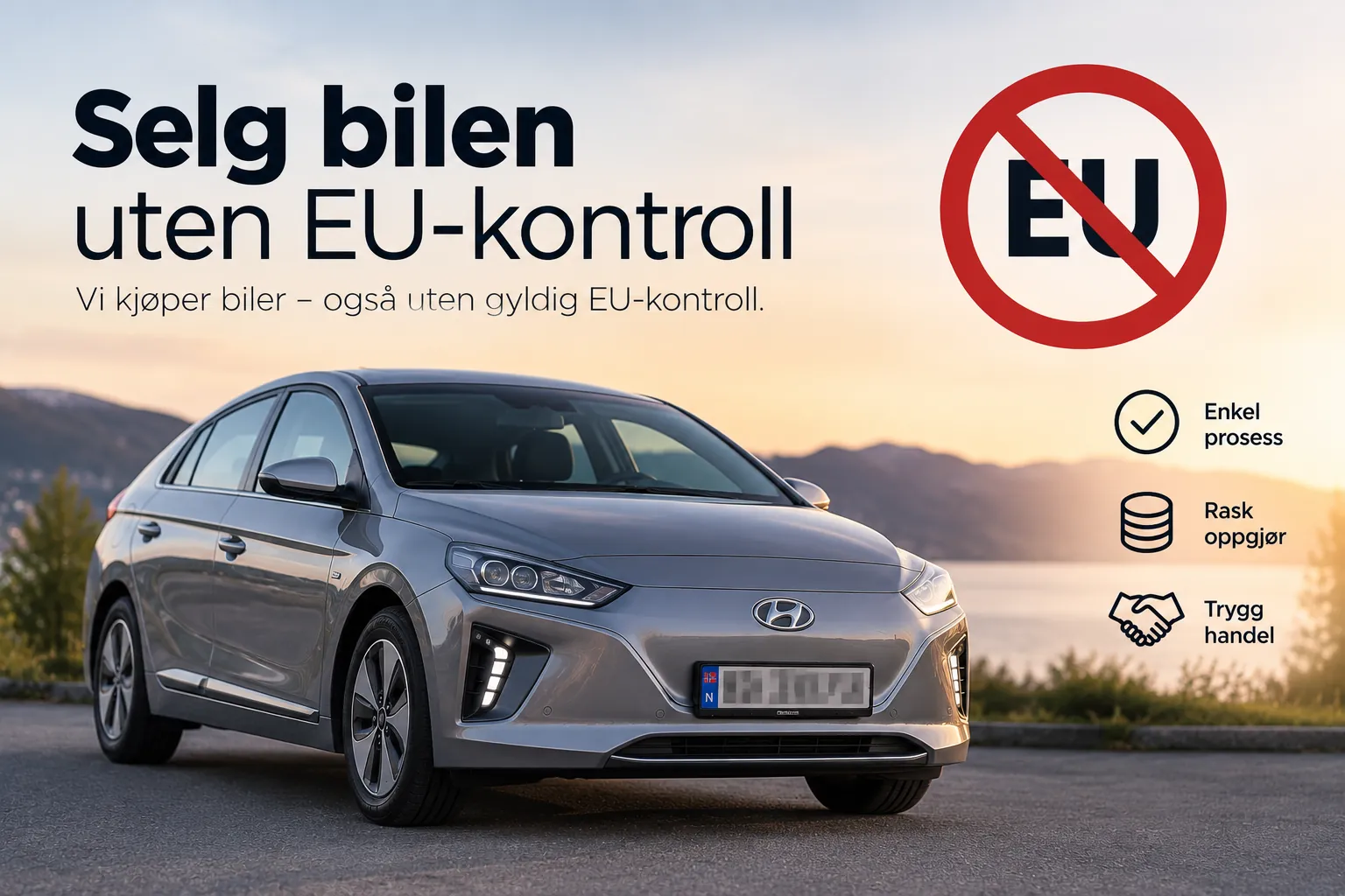 Grå Hyundai Ioniq – selg bilen uten gyldig EU-kontroll