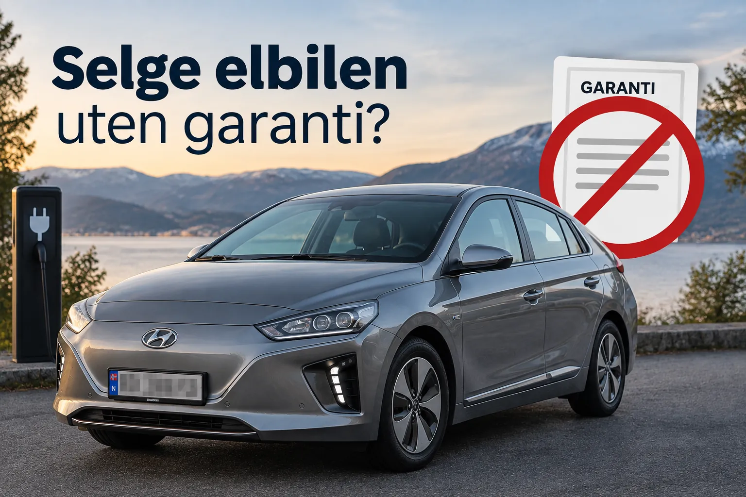 Mekaniker måler batterihelse på elbil med diagnoseverktøy